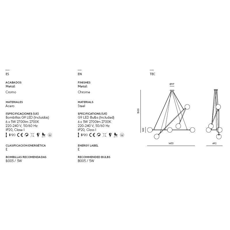 Endo Pendant Lamp dimensions and technical details