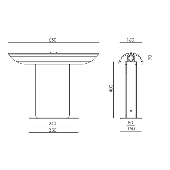 Hold Table Lamp dimensions and technical details
