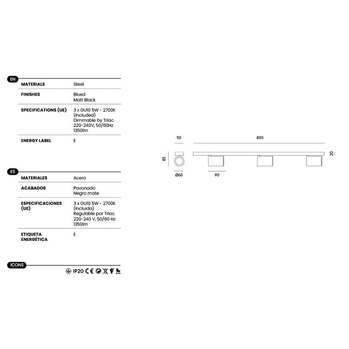 Noon Spot, Triple, dimensions and technical details