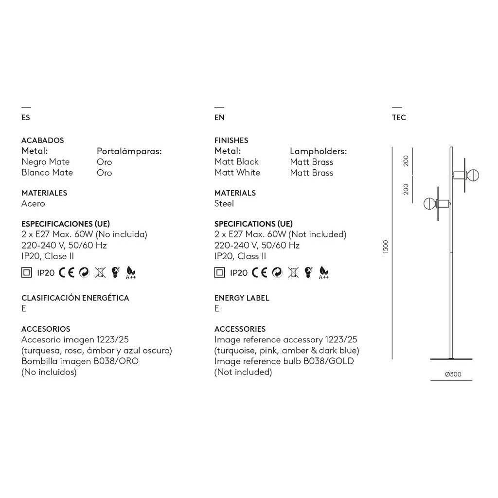 Ohlala Floor Lamp dimensions and technical details