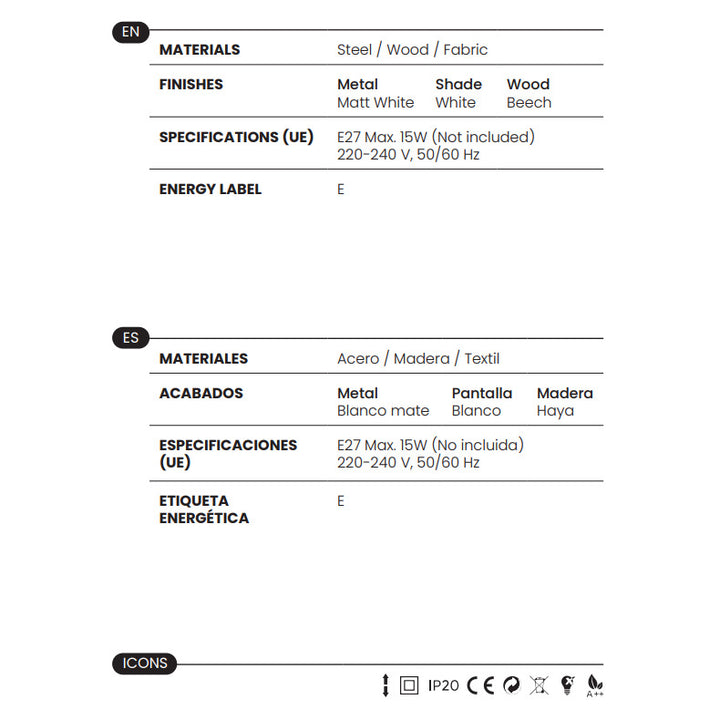 Riu Floor Lamp materials and technical details