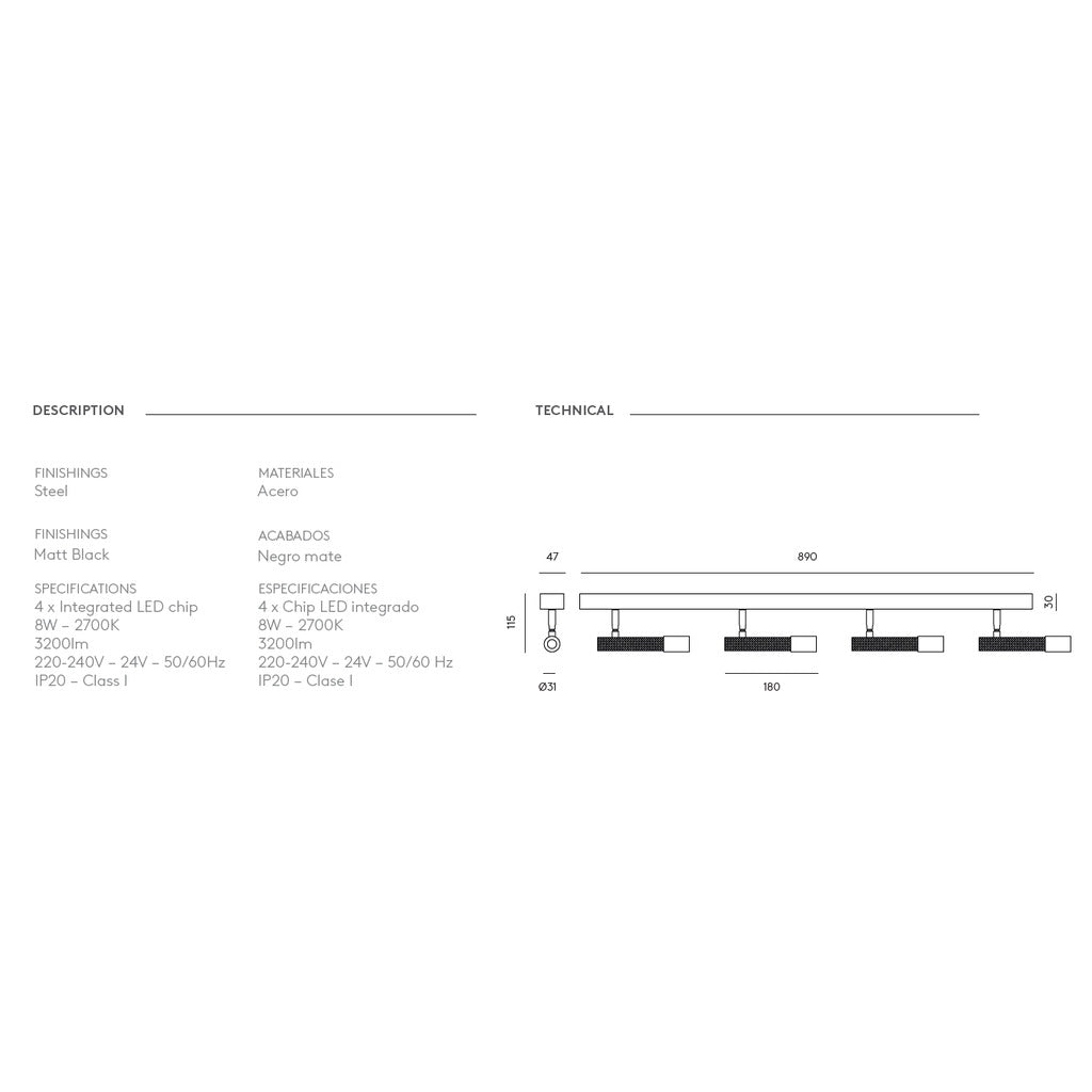 Ycro Spot dimensions and technical details
