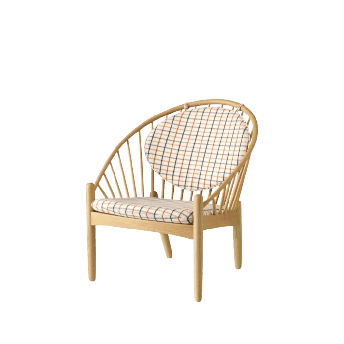 FDB Møbler J166 Jørna Chair, Nature Lacquered Oak/Red