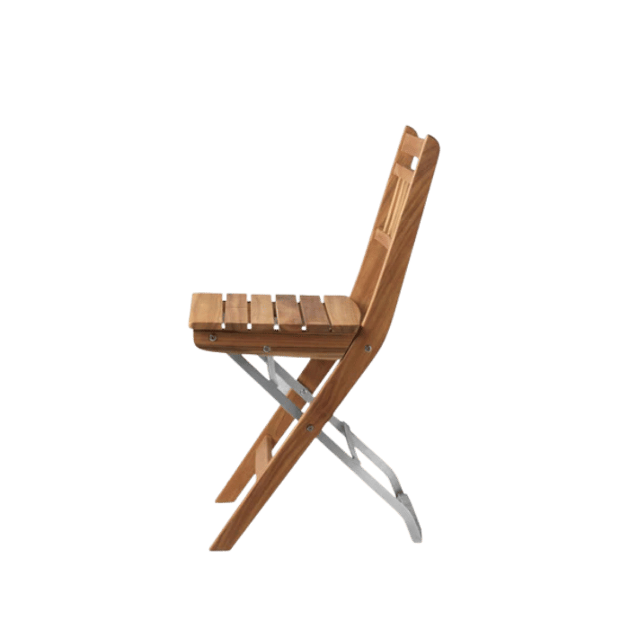 FDB Møbler M23 Lilleø Balcony Chair, Stainless Steel/Solid Nature Oiled Teak