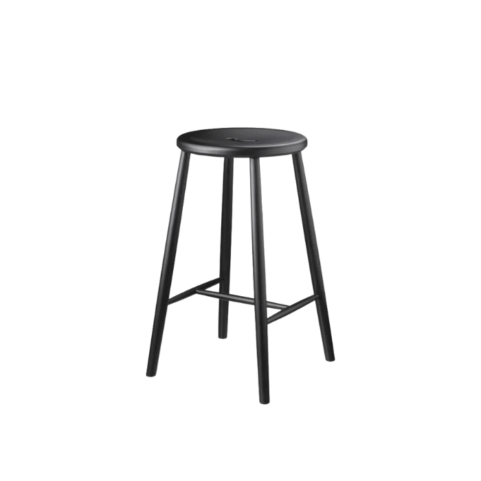 FDB Møbler J27C Counter Stool, Jet Black Painted Beech