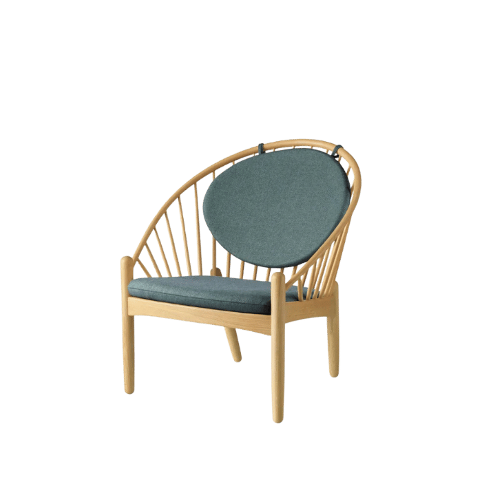 FDB Møbler J166 Jørna Chair, Nature Lacquered Oak/Green