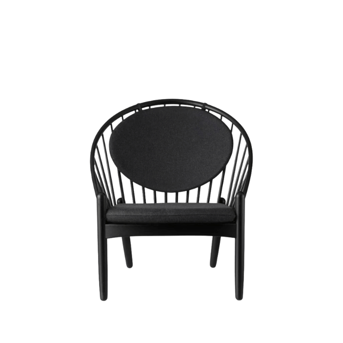 FDB Møbler J166 Jørna Chair, Jet Black Oak/Black Leather