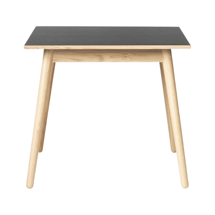 FDB Møbler C35A Dining Table, Nature Lacquered Oak/Dark Grey Linoleum