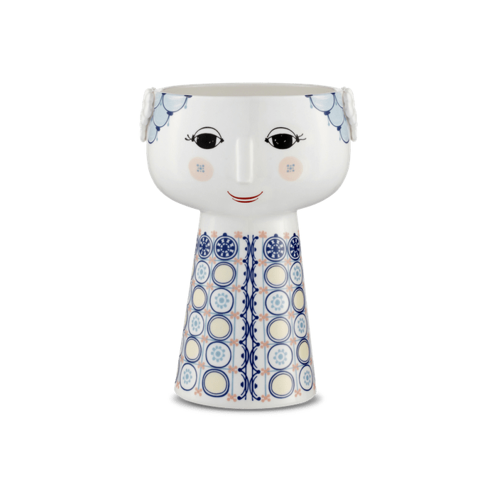 Bjørn Wiinblad Eva Vase, Dark Blue, H: 7.3"