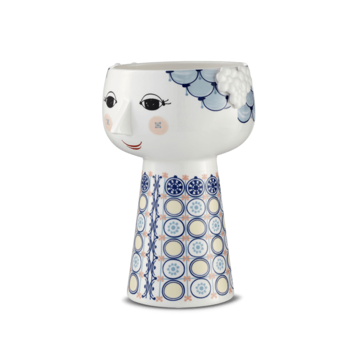 Bjørn Wiinblad Eva Vase, Dark Blue, H: 7.3"