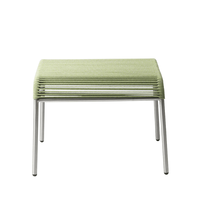 FDB Møbler M20S Teglgaard Cord Footrest, Stainless Steel/Brushed Green