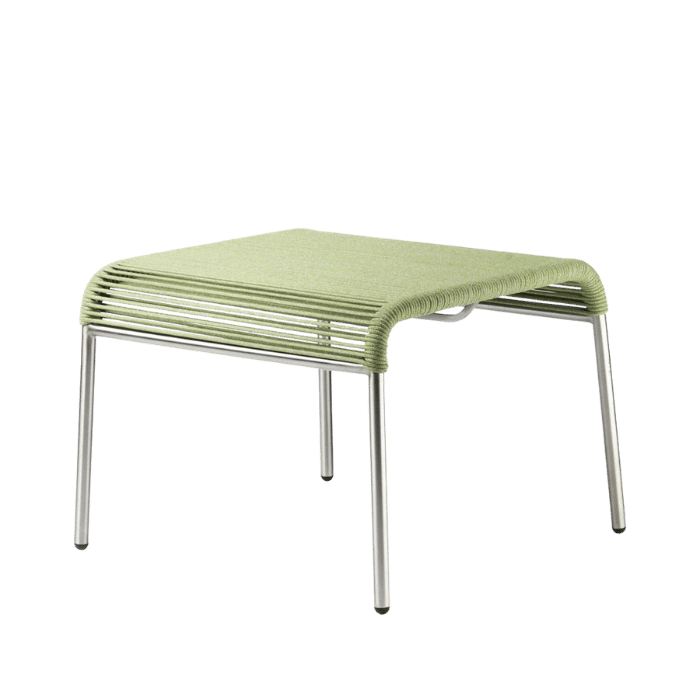 FDB Møbler M20S Teglgaard Cord Footrest, Stainless Steel/Brushed Green