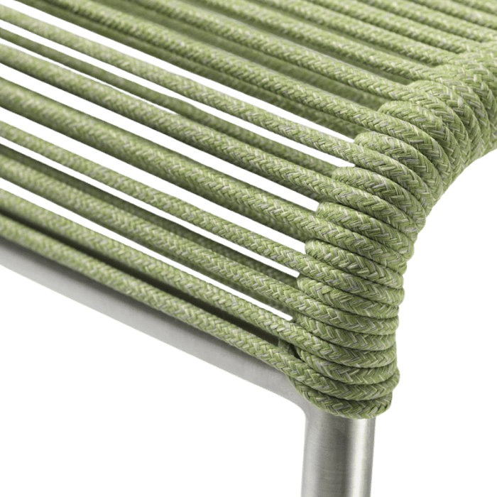 FDB Møbler M20S Teglgaard Cord Footrest, Stainless Steel/Brushed Green