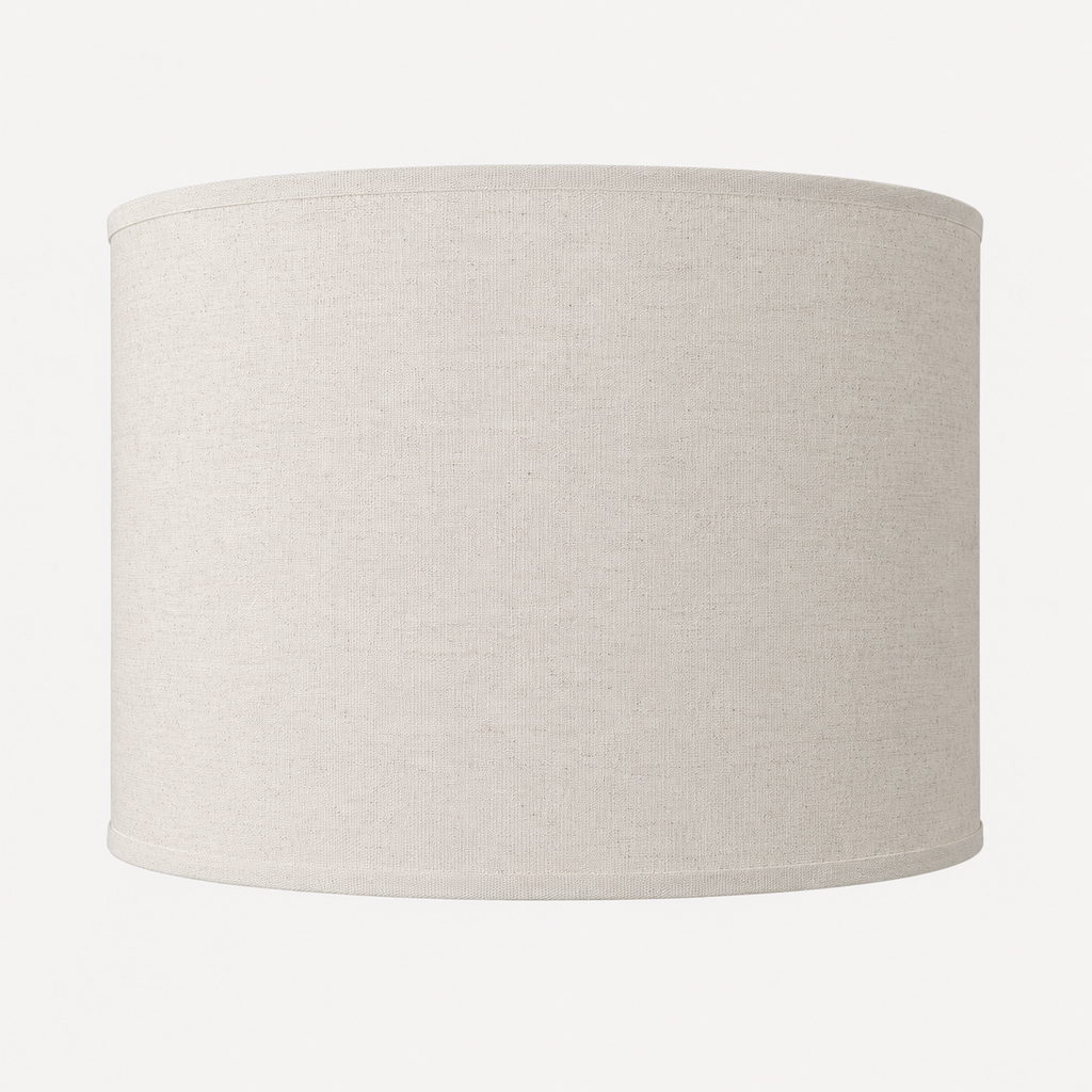 Linen drum lamp shade in light linen