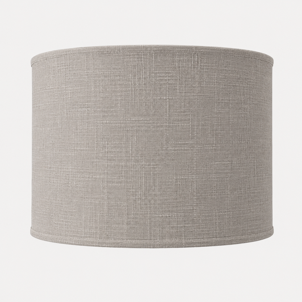 Linen drum lamp shade in dark linen
