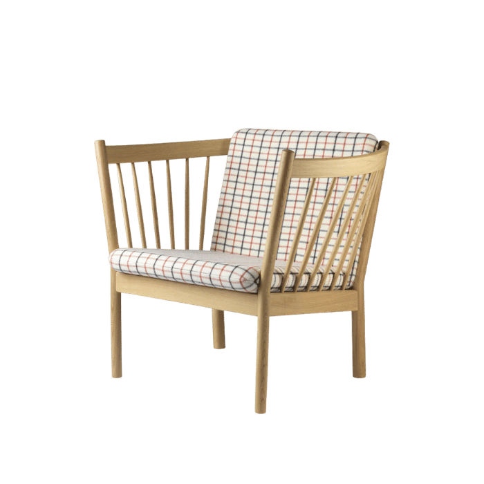 FDB Møbler J146 Armchair, Nature Lacquered Oak/Red