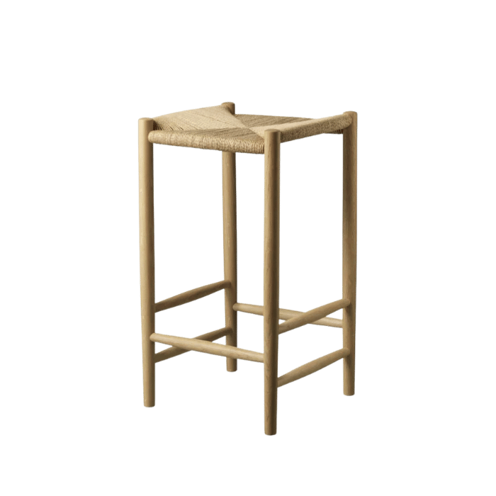 FDB Møbler J164C Counter Stool, Nature Lacquered Oak, Squared