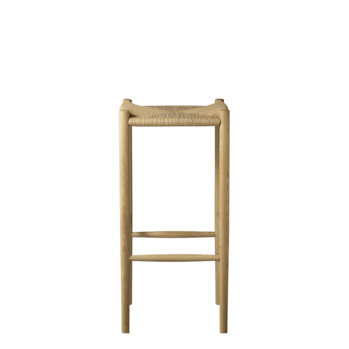 FDB Møbler J164B Bar Stool, Nature Lacquered Oak, Squared