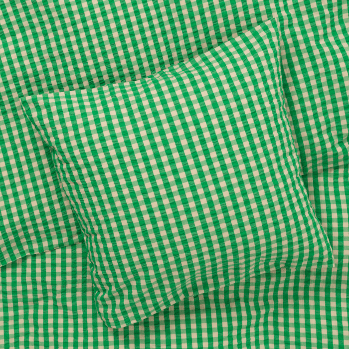 JUNA Bæk&amp;Bølge Duvet Cover Set, Green/Sand