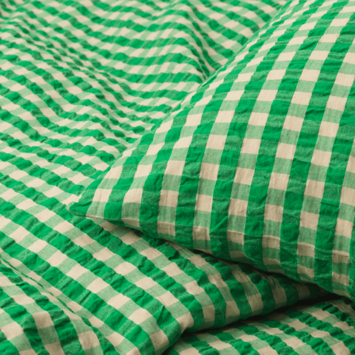 JUNA Bæk&amp;Bølge Duvet Cover Set, Green/Sand