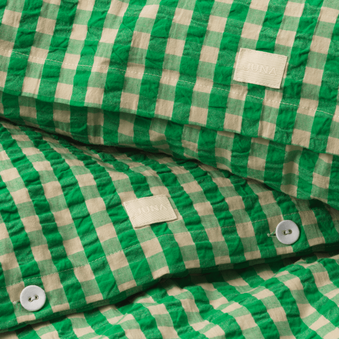 JUNA Bæk&amp;Bølge Duvet Cover Set, Green/Sand