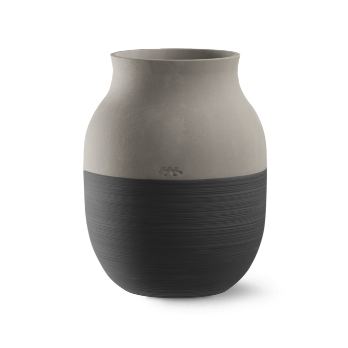 Kähler Omaggio Circulare Vase, Anthracite Grey, H: 7.9