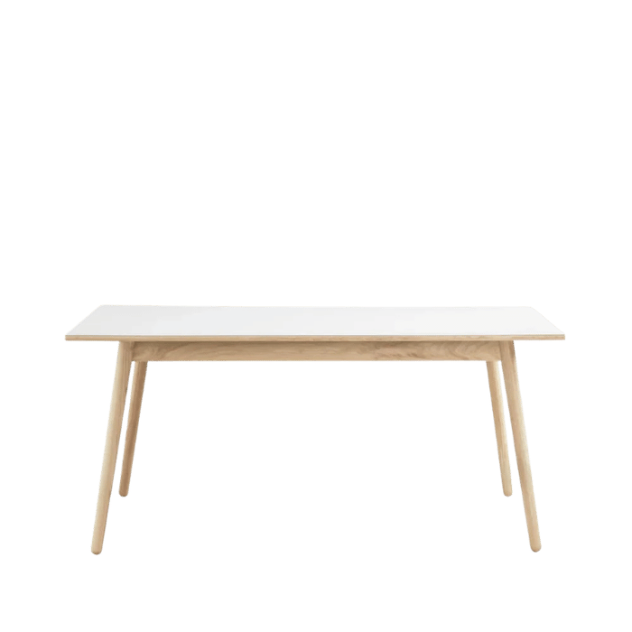 FDB Møbler C35B Dining Table, Nature Lacquered Oak/Light Grey Linoleum