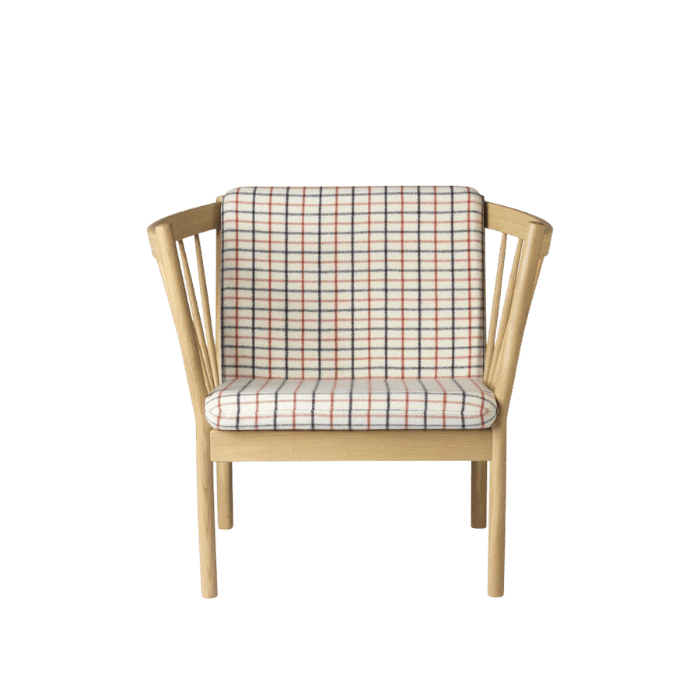 FDB Møbler J146 Armchair, Nature Lacquered Oak/Red
