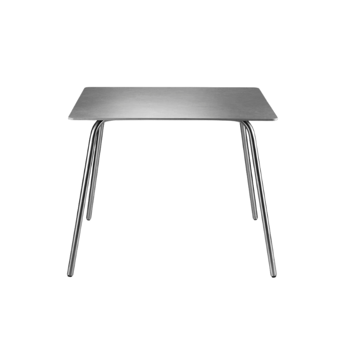 FDB Møbler M21 Teglgaard Garden Table, Stainless Steel/Untreated Stone