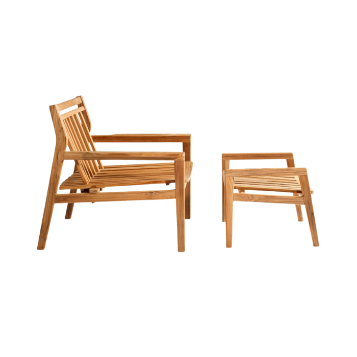 FDB Møbler M7 Sammen Foot Stool, Solid Nature Oiled Teak