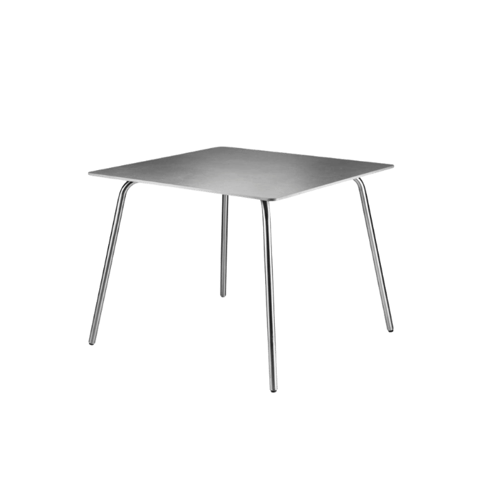 FDB Møbler M21 Teglgaard Garden Table, Stainless Steel/Untreated Stone
