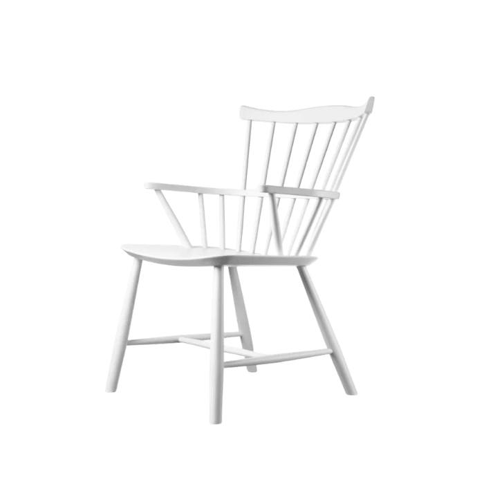 FDB Møbler J52B Chair, Pure White Painted Beech