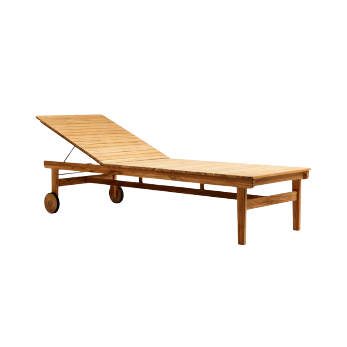 FDB Møbler M8 Sammen Sun Lounger, Solid Nature Oiled Teak