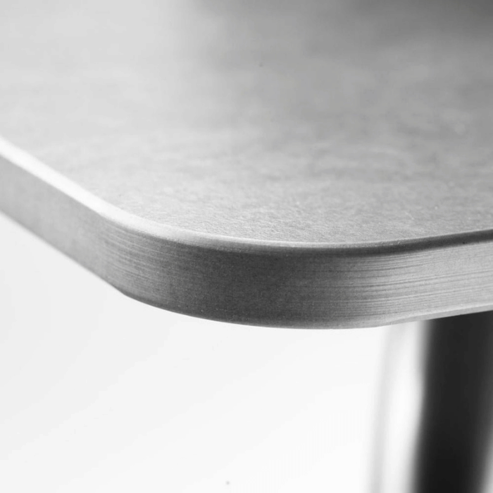 FDB Møbler M21 Teglgaard Garden Table, Stainless Steel/Untreated Stone