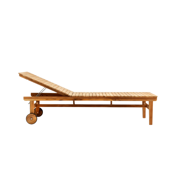 FDB Møbler M8 Sammen Sun Lounger, Solid Nature Oiled Teak