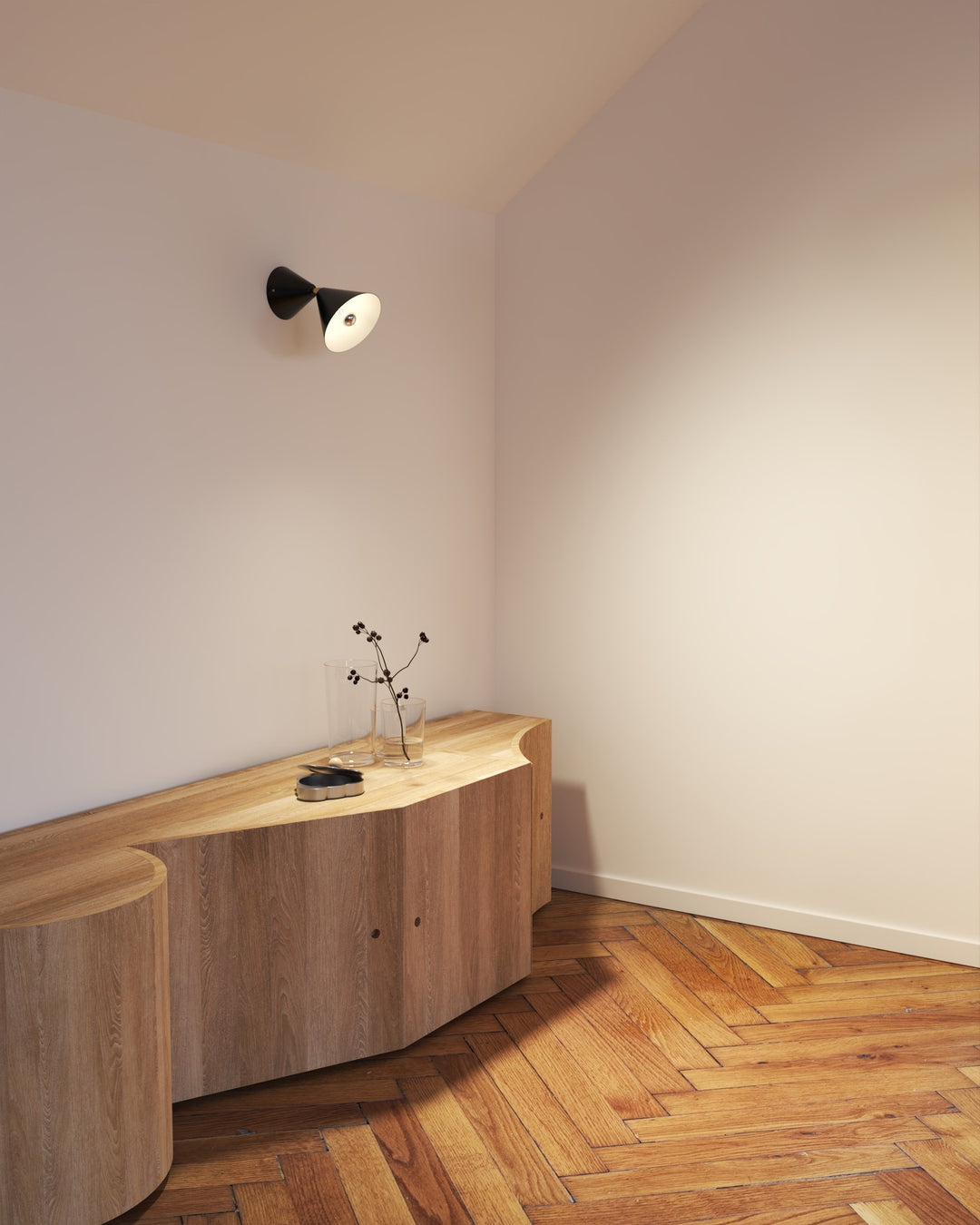 Black Cone Wall Lamp