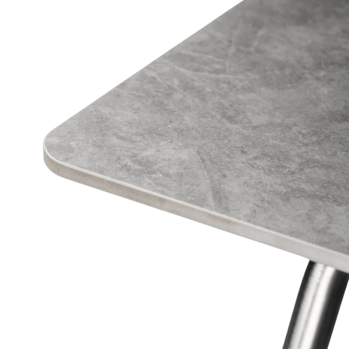 FDB Møbler M21 Teglgaard Garden Table, Stainless Steel/Untreated Stone