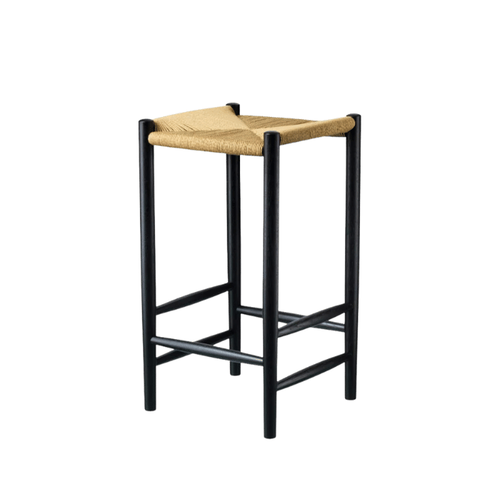 FDB Møbler J164C Counter Stool, Jet Black Oak, Squared