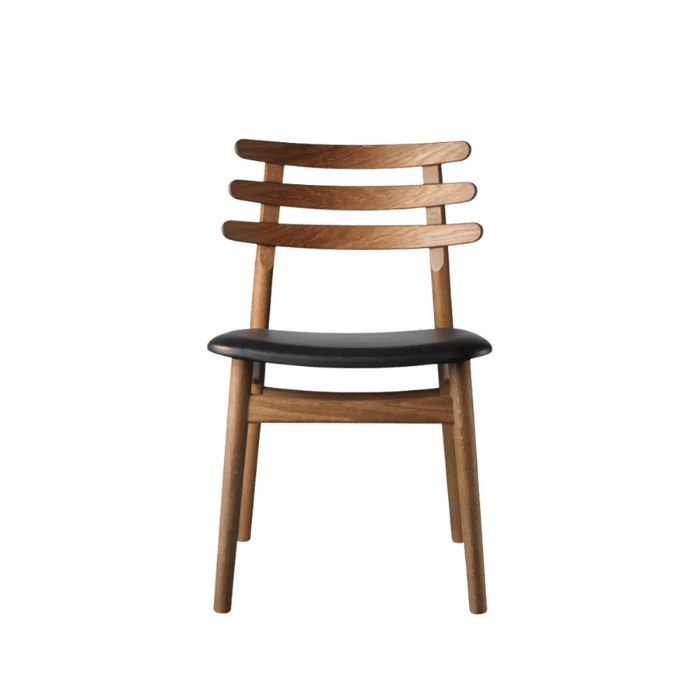 FDB Møbler J48 Chair, Smoked Oak/Black Leather