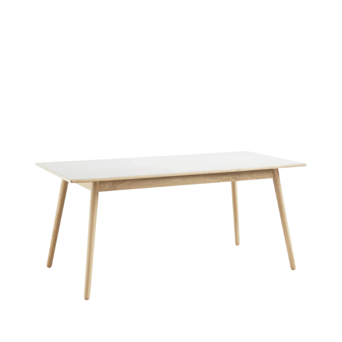 FDB Møbler C35B Dining Table, Nature Lacquered Oak/Light Grey Linoleum