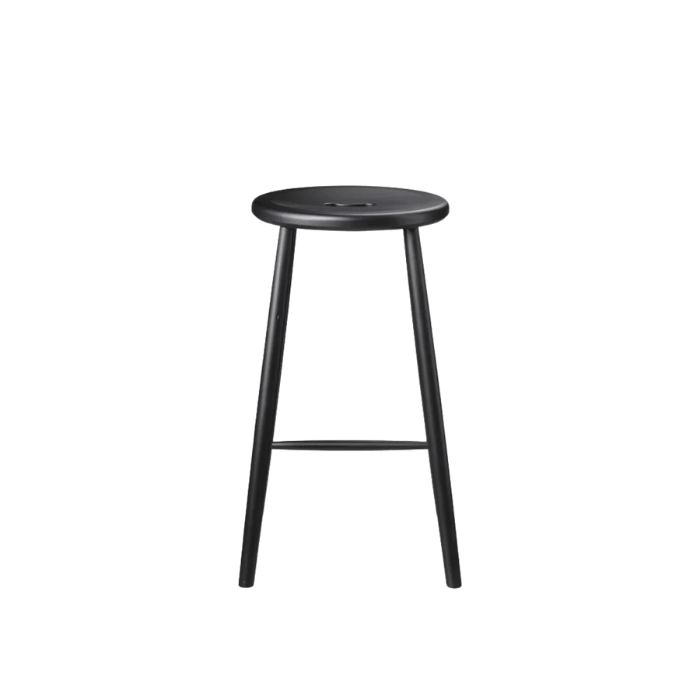 FDB Møbler J27C Counter Stool, Jet Black Painted Beech