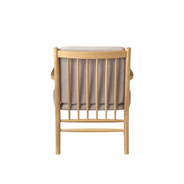 FDB Møbler J147 Armchair, Nature Lacquered Oak/Light Grey