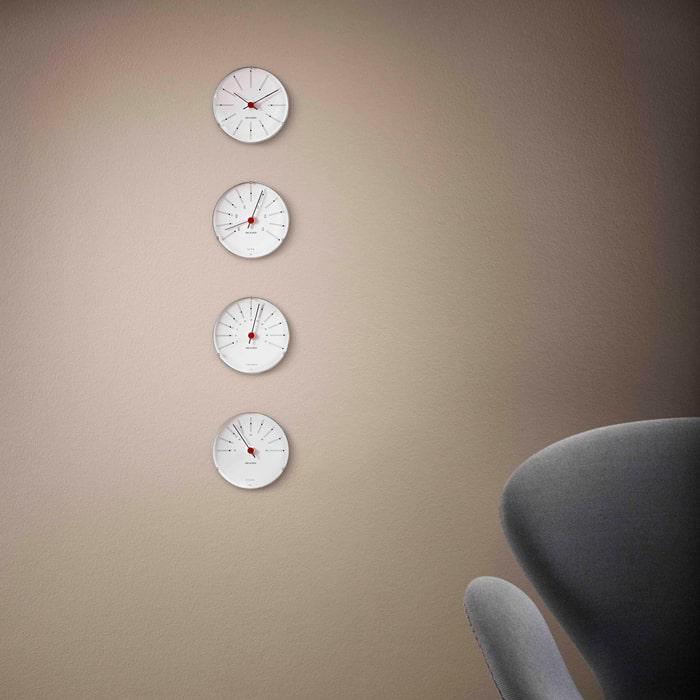 Arne Jacobsen Bankers Wall Clock, White, Extra Small, Ø: 4.7"