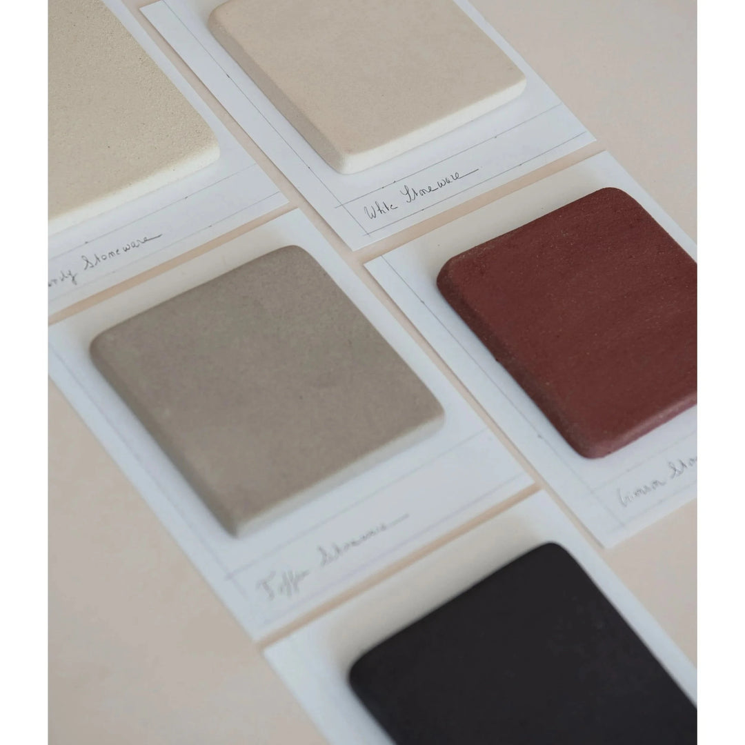 Still Lines Ceramic Wall Sconce — stoneware color and glaze swatch reference card