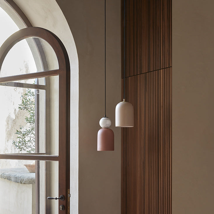 Bell Pendant Lamp – White Marble