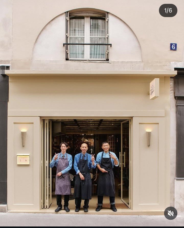 Still Lines Ceramic Wall Sconce — installed in pairs flanking the entrance at Baromi Sushi, Paris