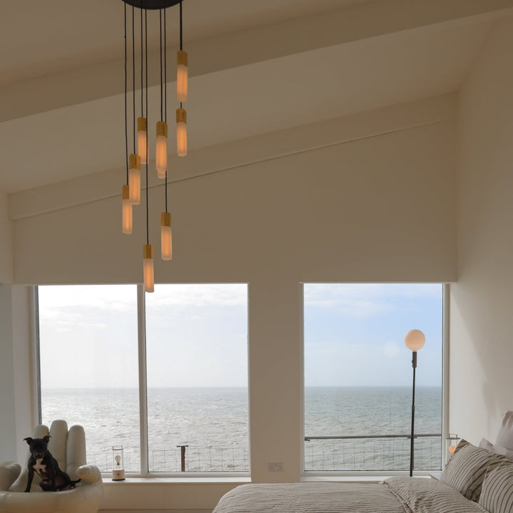 Basalt Nine Pendant in Brass