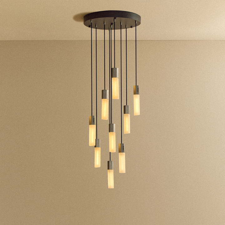 Basalt Nine Pendant in Stainless Steel