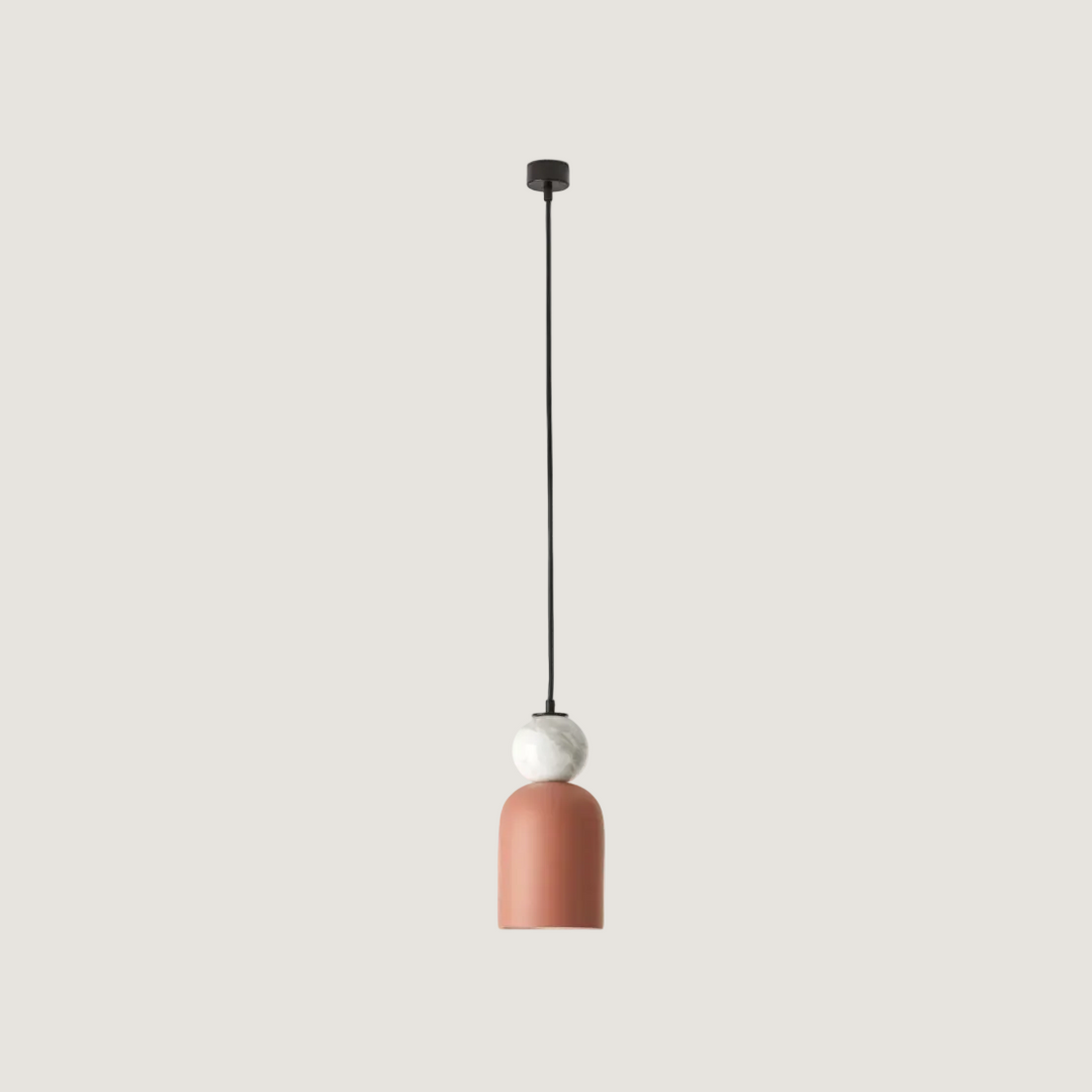 Bell Pendant Lamp – White Marble