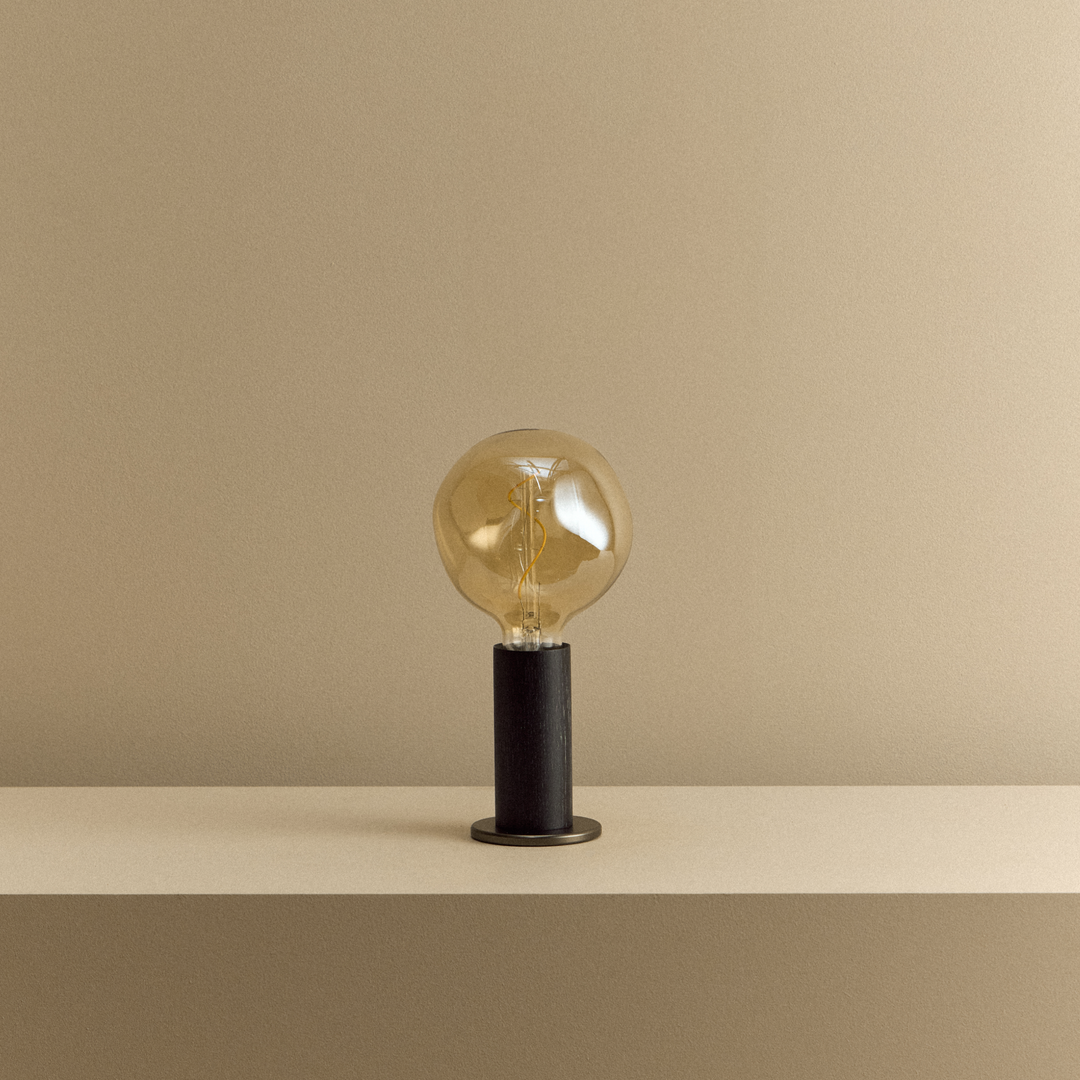 Knuckle Table Lamp in Blackened Oak + Voronoi I - Set of 2